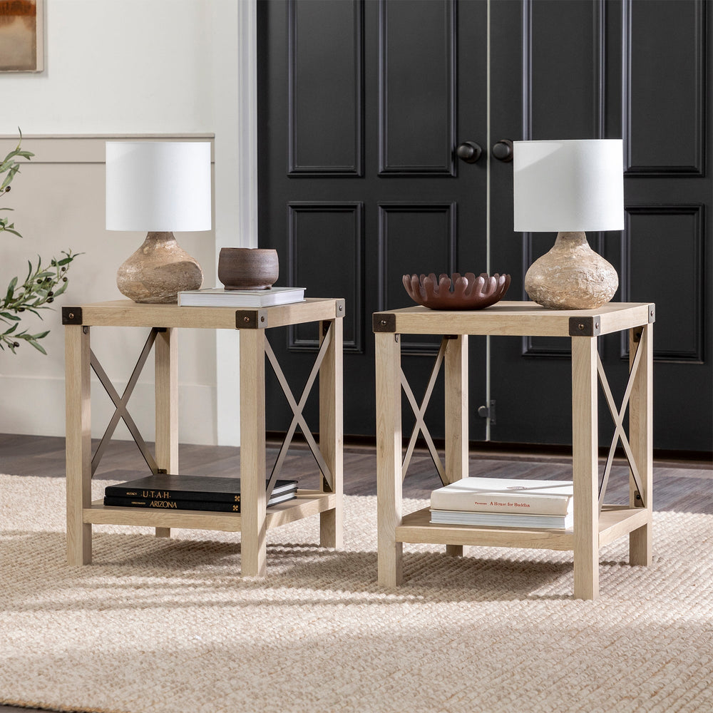 
                      
                        Metal X Side Tables, Set of 2
                      
                    