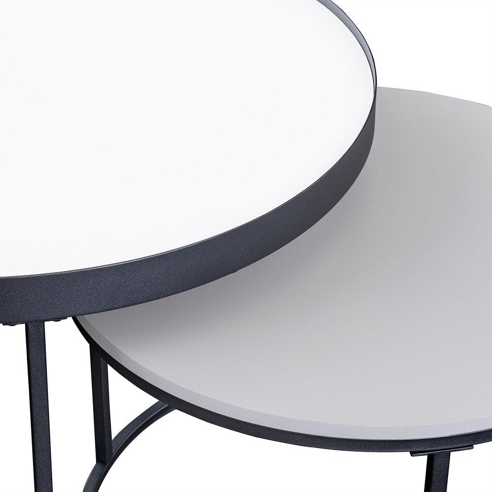 
                      
                        Modern Round Nesting Coffee Tables with Round Base, Set of 2
                      
                    