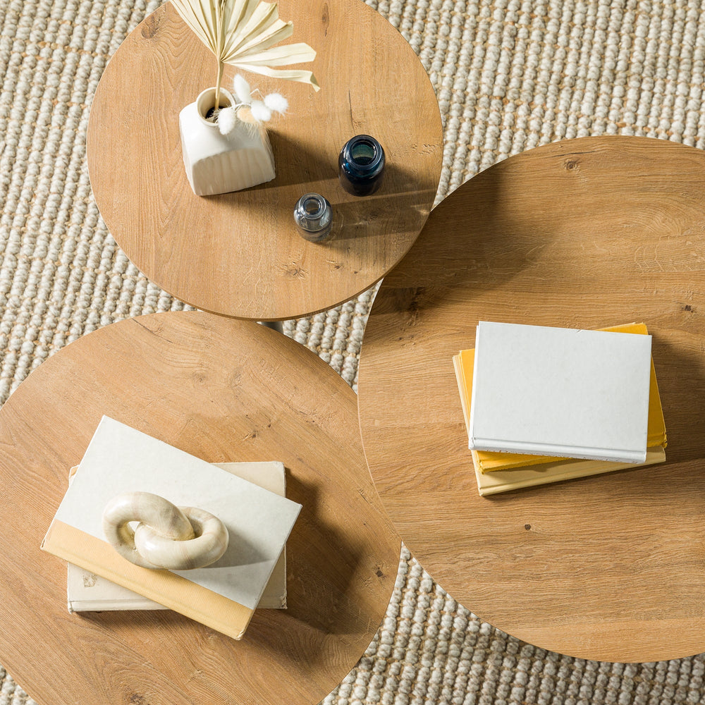 
                      
                        Modern Round Nesting Coffee Tables with Tapered Legs, Set of 3
                      
                    