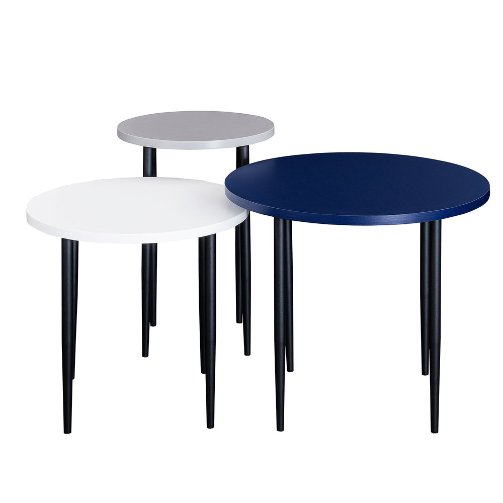 
                      
                        Modern Round Nesting Coffee Tables with Tapered Legs, Set of 3
                      
                    
