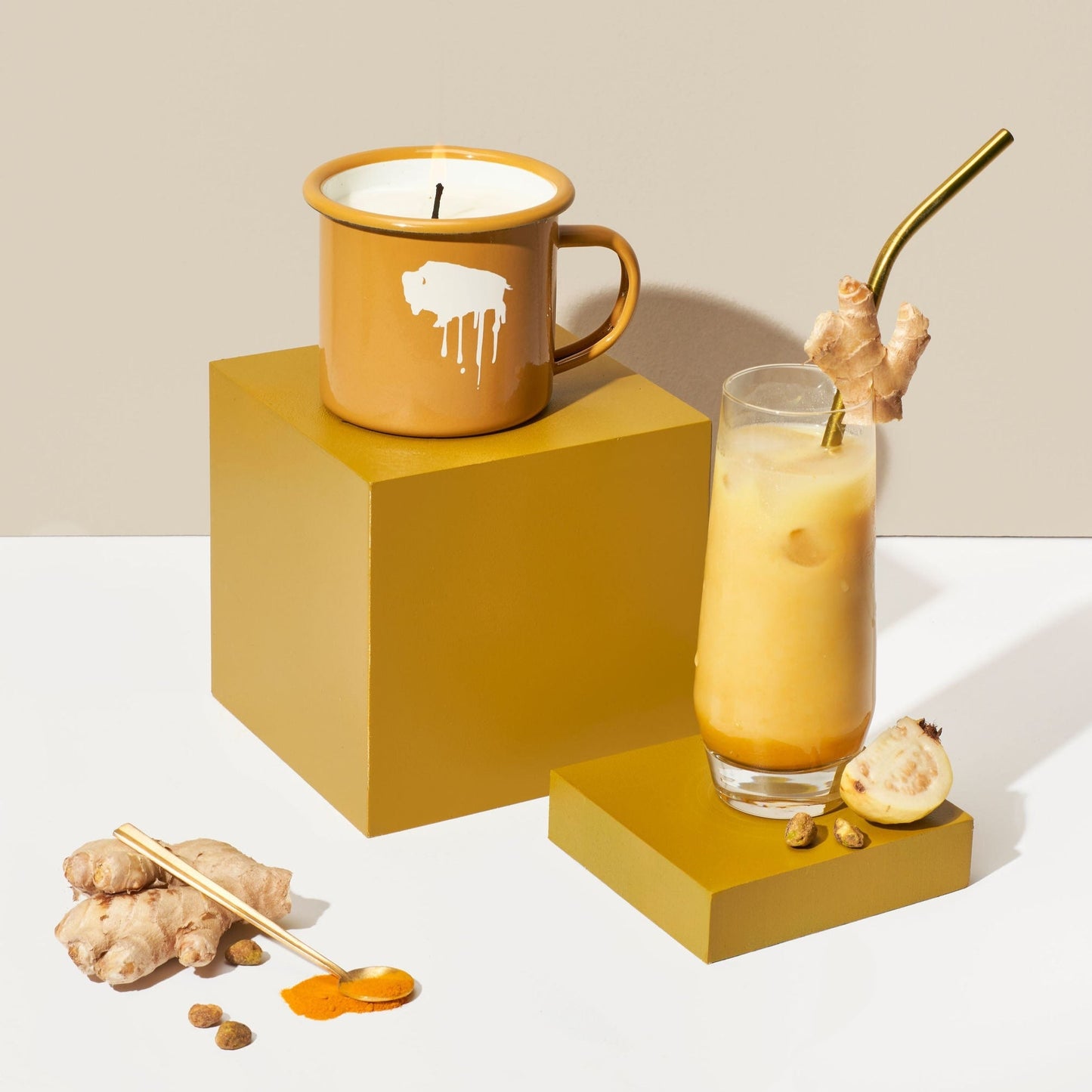 Turmeric Latte Enamel Mug Candle
