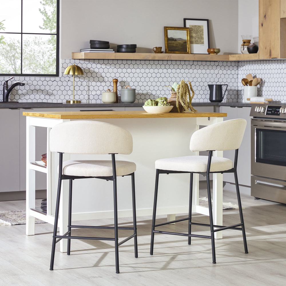 Alexis Modern Curved Back Bar Stool, Set of 2