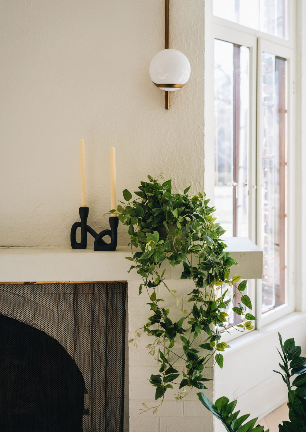 Black Resin Double Taper Candle Holder - 6