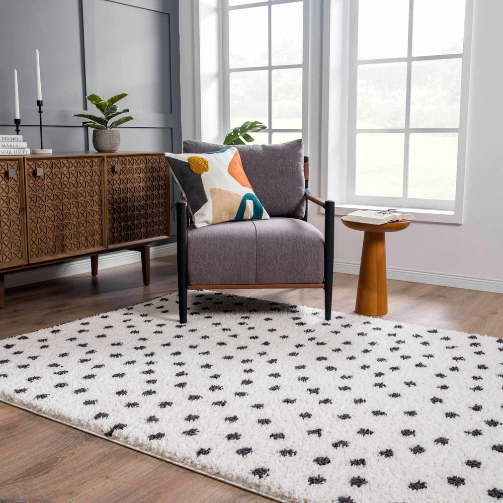 
                      
                        Chaia Dotted Black & White Plush Rug
                      
                    