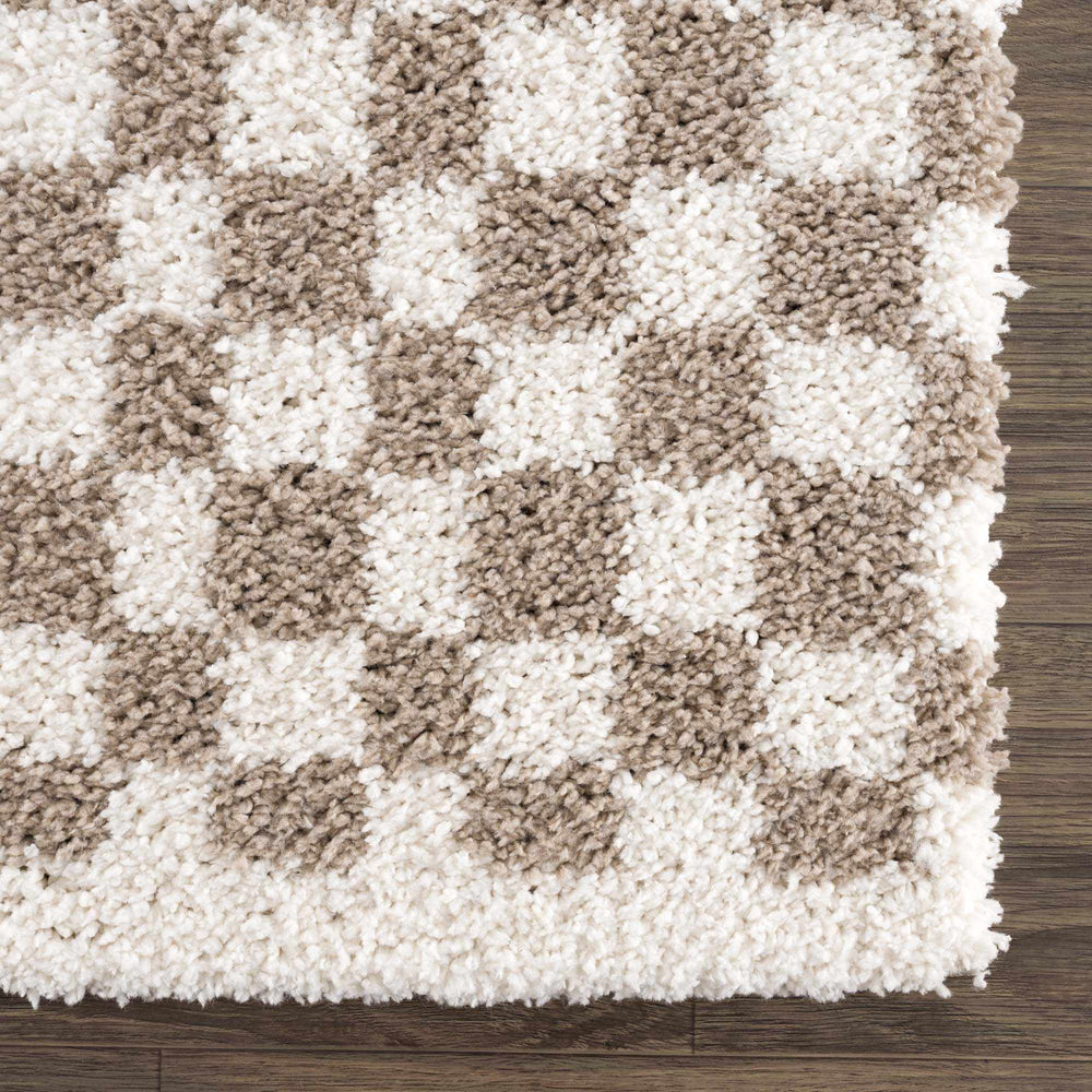 
                      
                        Kieu Light Gray & Taupe Checkered Area Rug
                      
                    