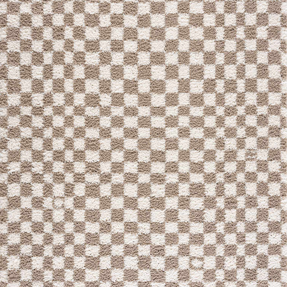 
                      
                        Kieu Light Gray & Taupe Checkered Area Rug
                      
                    