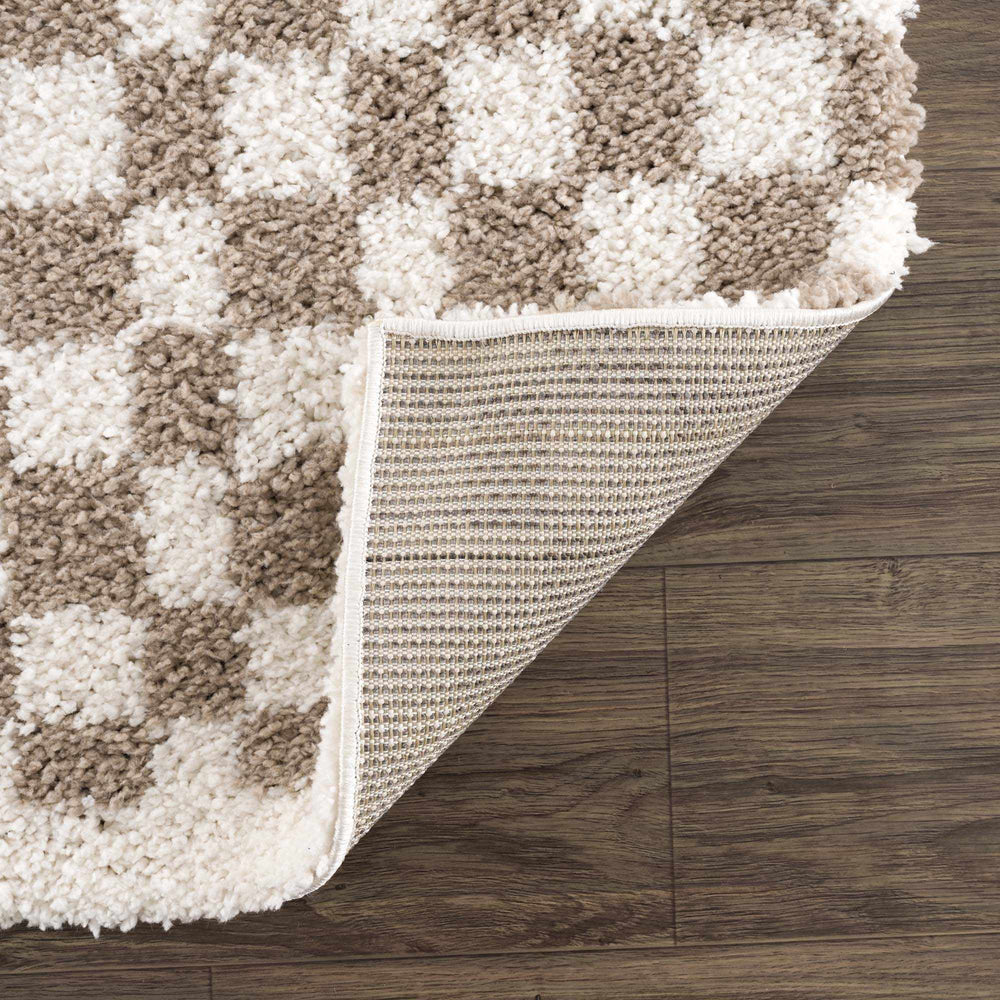 
                      
                        Kieu Light Gray & Taupe Checkered Area Rug
                      
                    