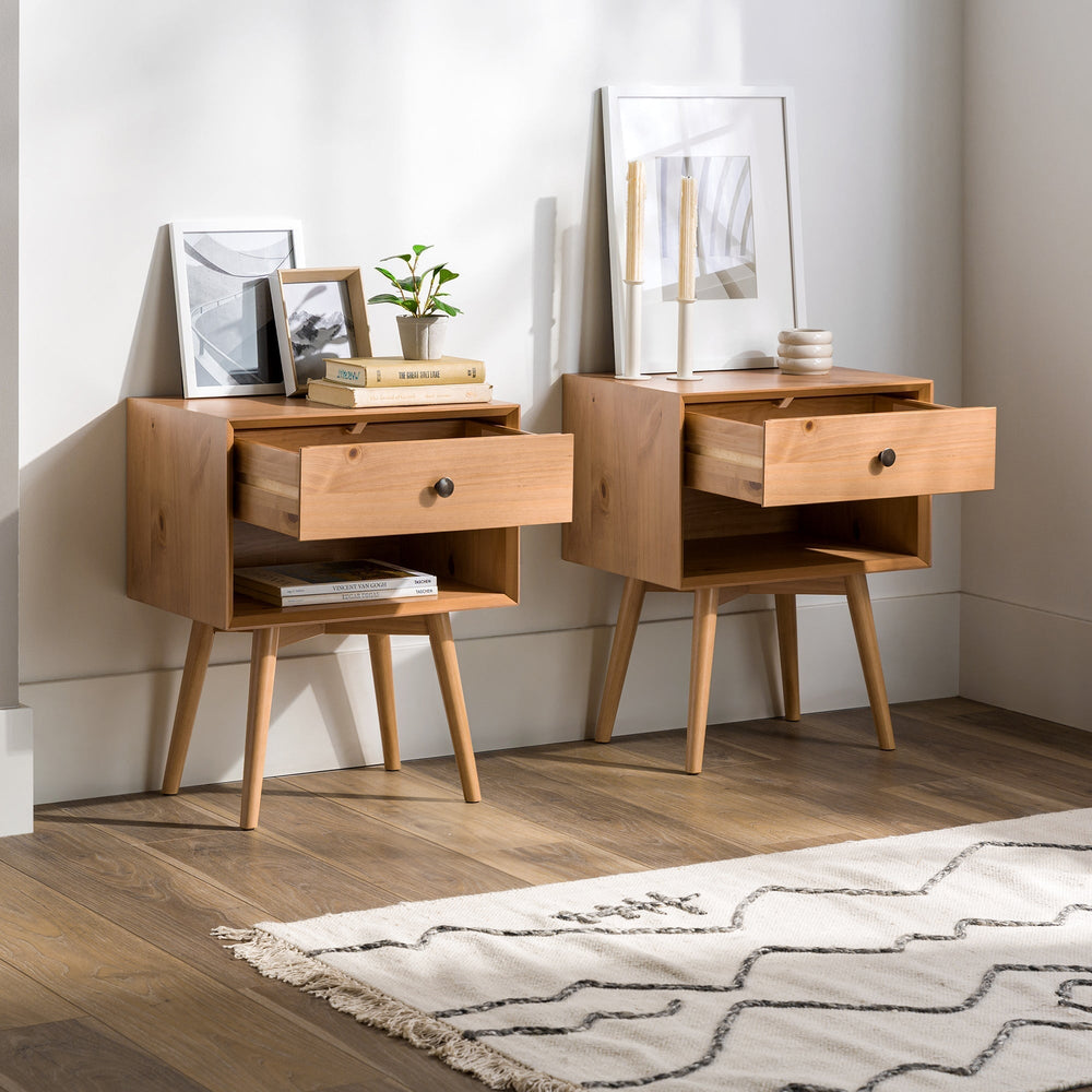 
                      
                        Mid-Century Solid Wood Nightstand Collection (1 or 2 Drawer)
                      
                    