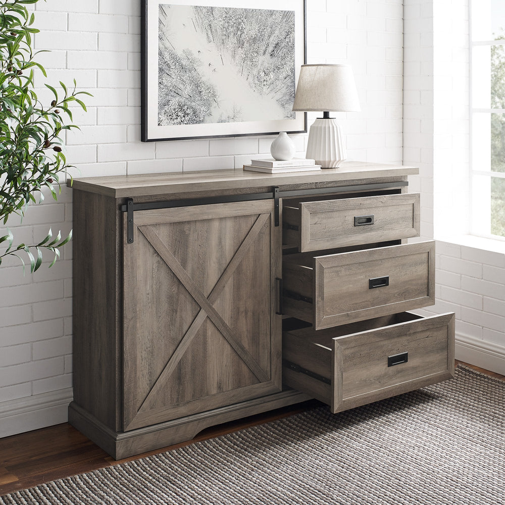 
                      
                        Sliding X Barn Door Sideboard
                      
                    