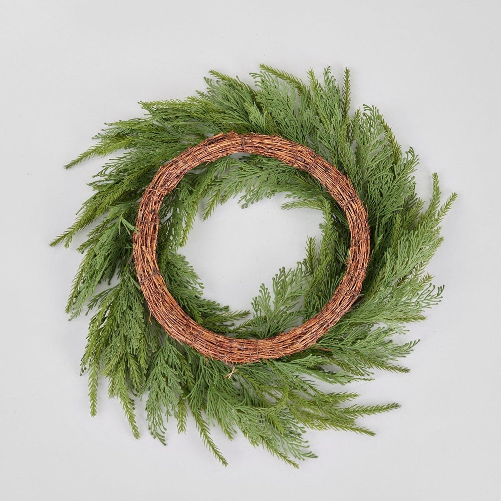 
                      
                        21" UV Treated Faux Indoor/Covered Outdoor Cedar Wreath
                      
                    
