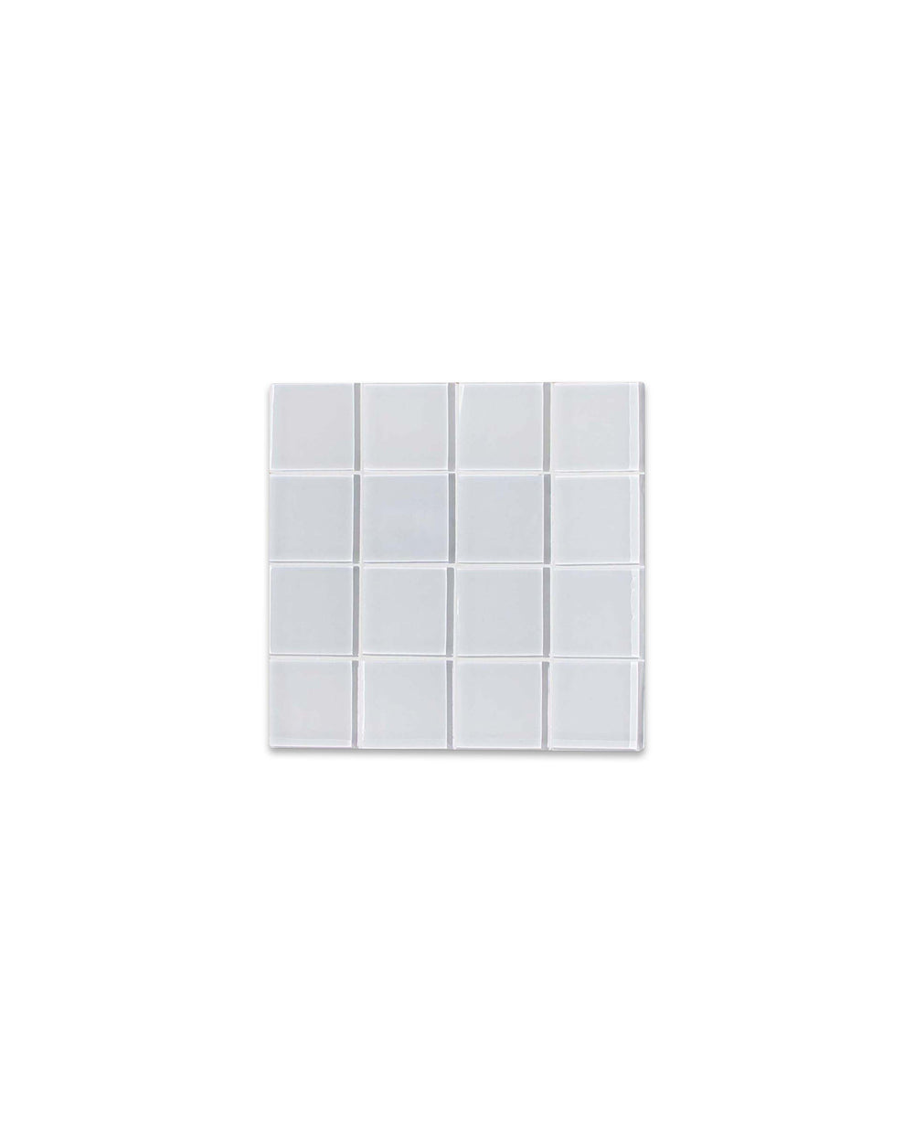 Glass Tile Coaster - Gloss - White Canvas