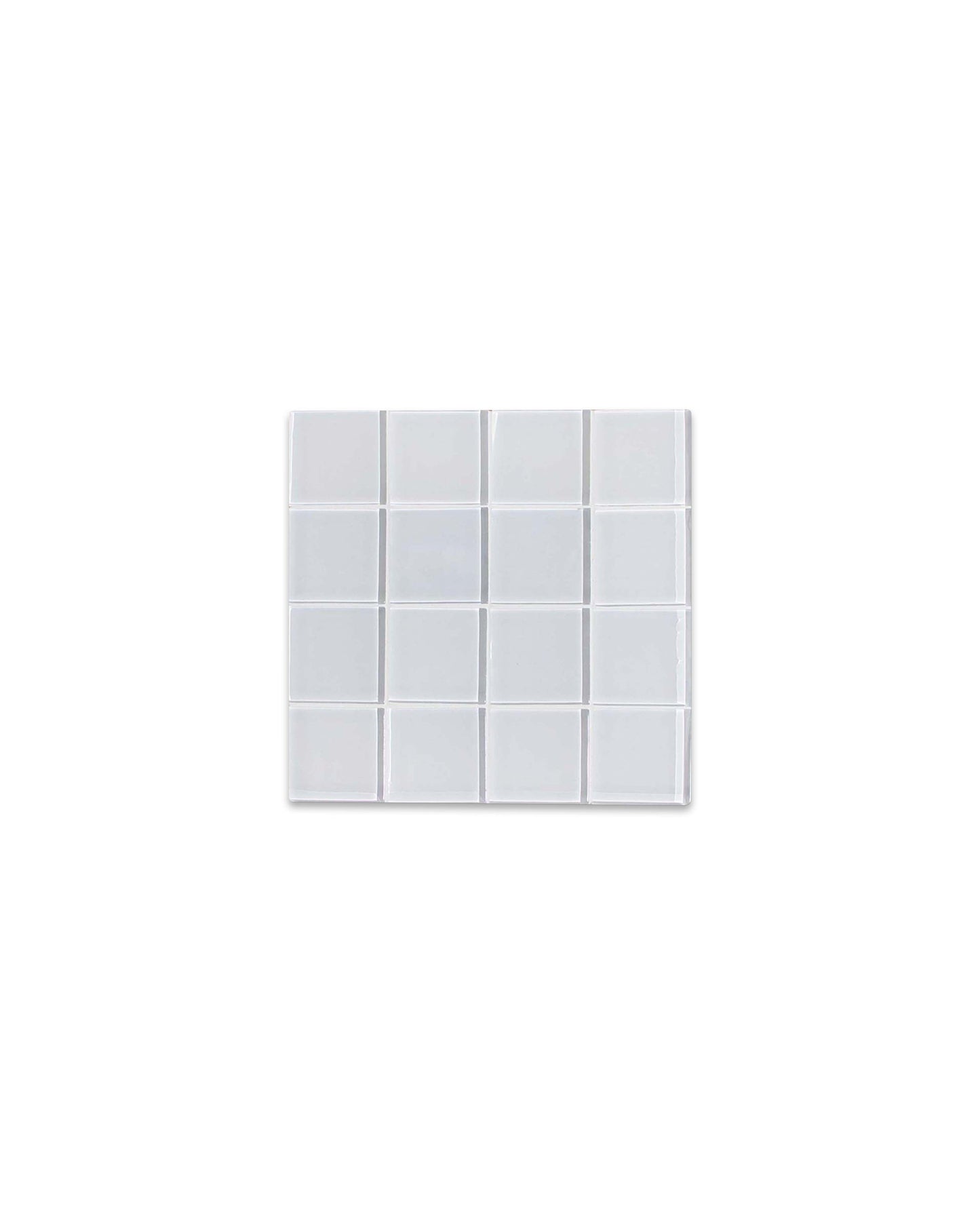 Glass Tile Coaster - Gloss - White Canvas