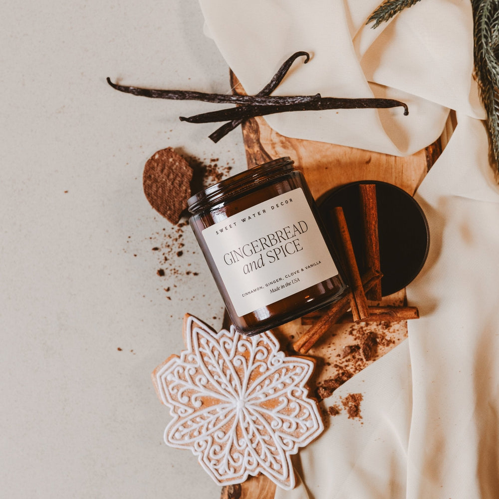 
                      
                        Gingerbread and Spice Soy Candle - Amber Jar - 9 oz
                      
                    