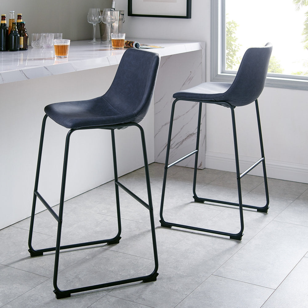 
                      
                        Faux Leather Bar Stools
                      
                    