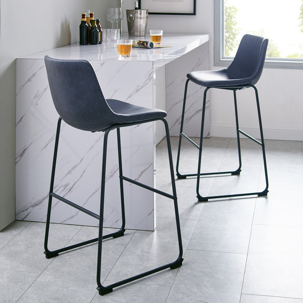 
                      
                        Faux Leather Bar Stools
                      
                    