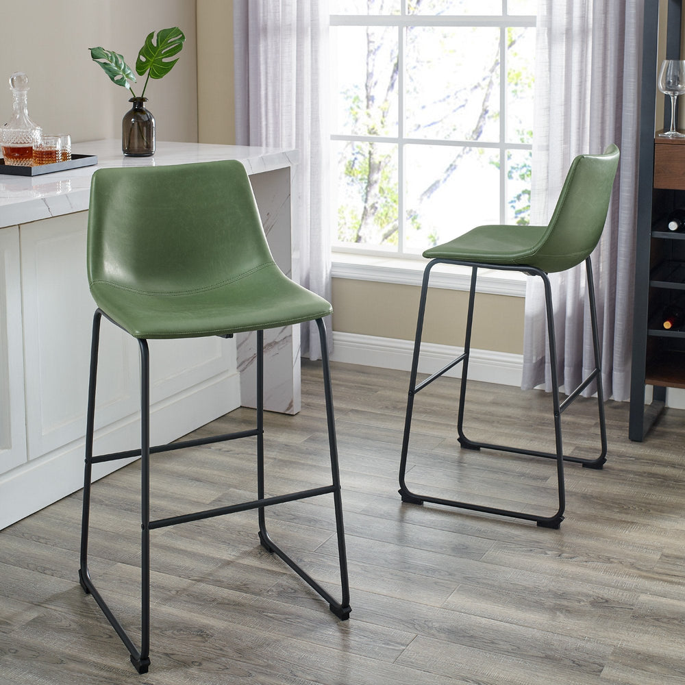 
                      
                        Faux Leather Bar Stools
                      
                    