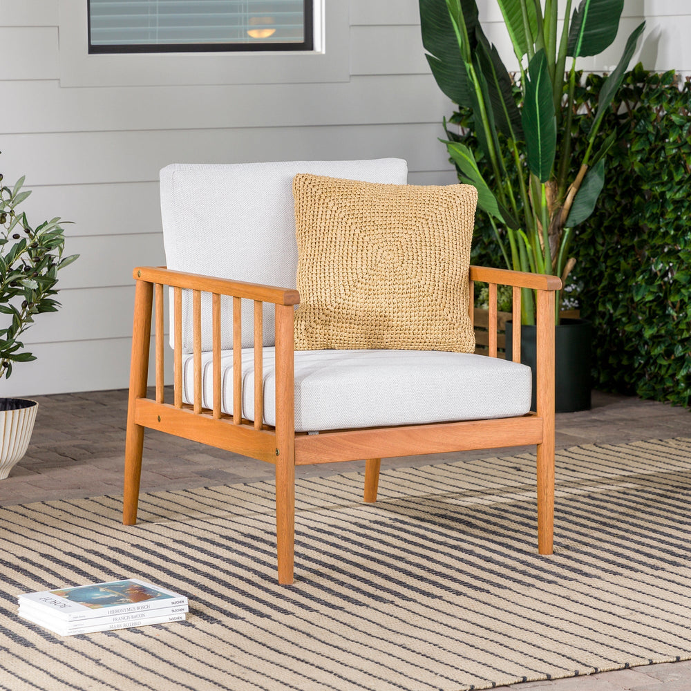 
                      
                        Circa Modern Solid Wood Spindle Patio Lounge Chair, Natural
                      
                    