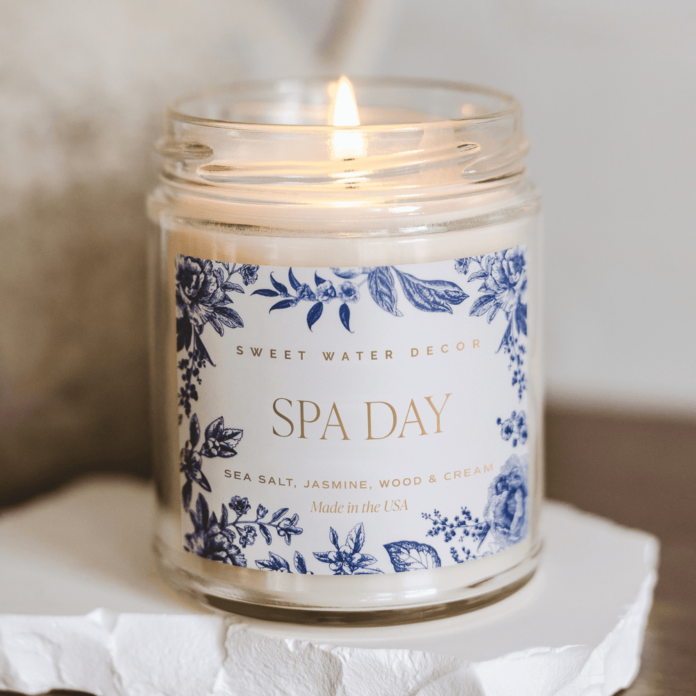 Spa Day Soy Patterned Candle - Clear Jar - 9 oz