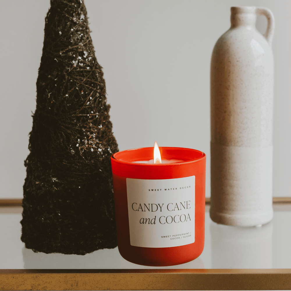 
                      
                        Candy Cane and Cocoa Soy Candle - Red Matte Jar - 15 oz (Hot Cocoa and Peppermint)
                      
                    