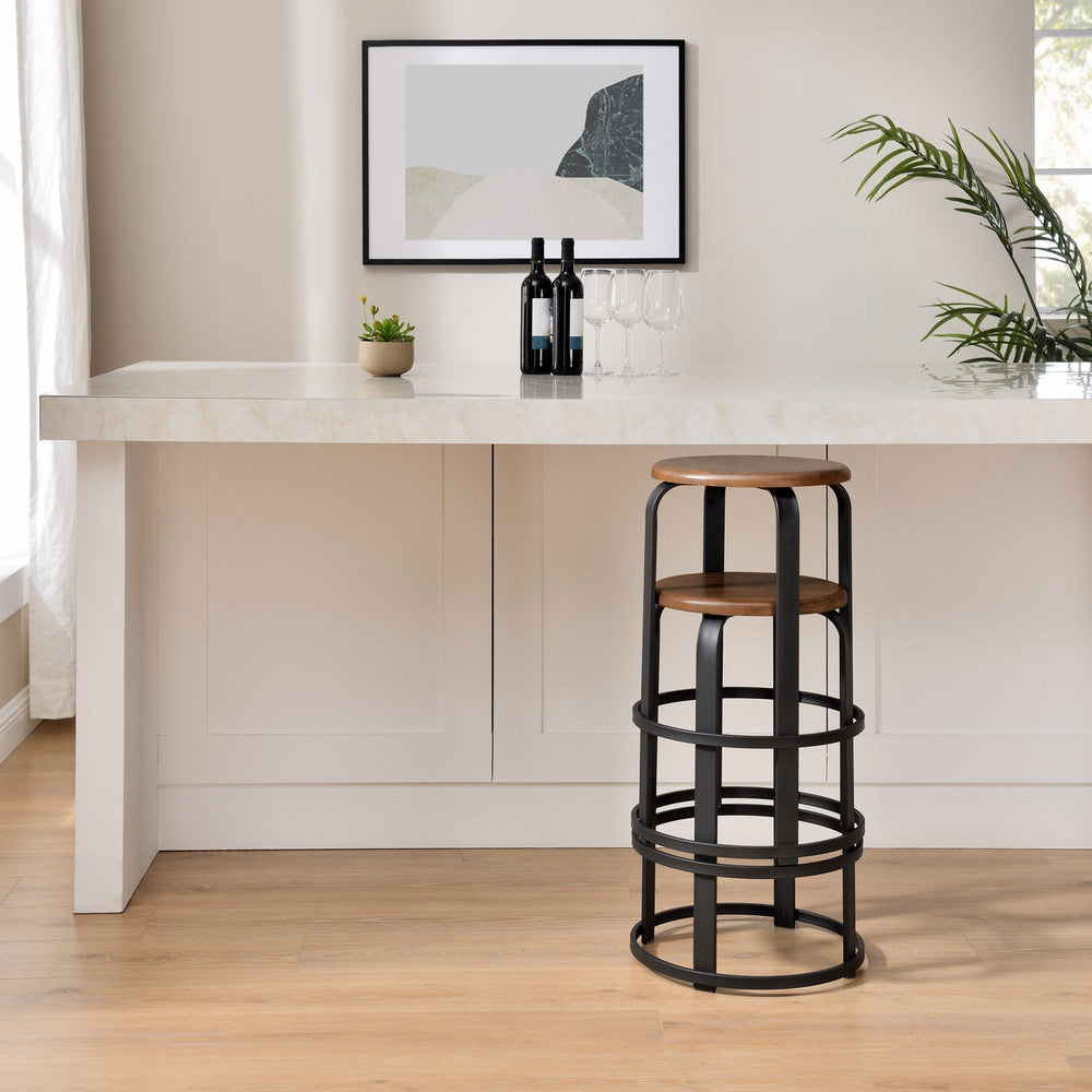 
                      
                        Colton 26" Metal and Wood Round Kitchen Bar Stool
                      
                    