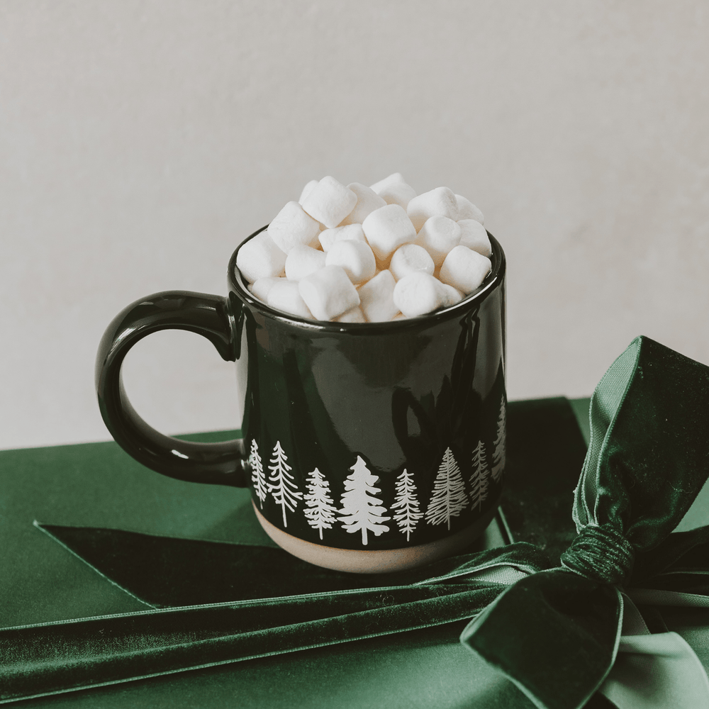 Pine Trees Stoneware Coffee Mug, 14oz