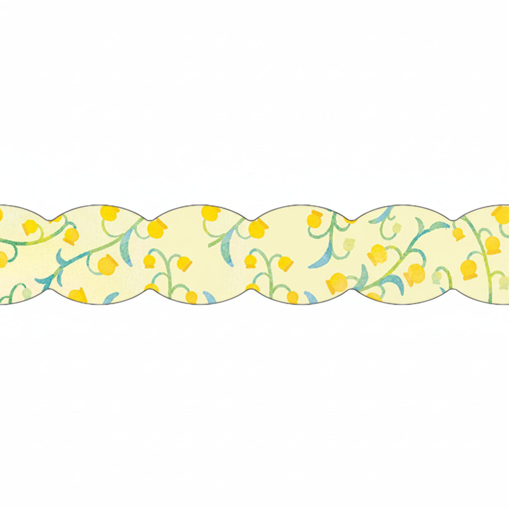 SODA transparent masking tape 0.6” in Sandersonia color, shaped design, by KING JIM, ideal for decorative projects.