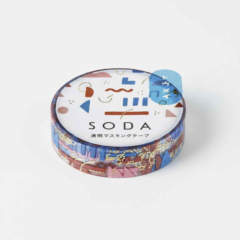 0.4-inch metallic transparent masking tape in assorted colors by KING JIM, ideal for decorative projects.