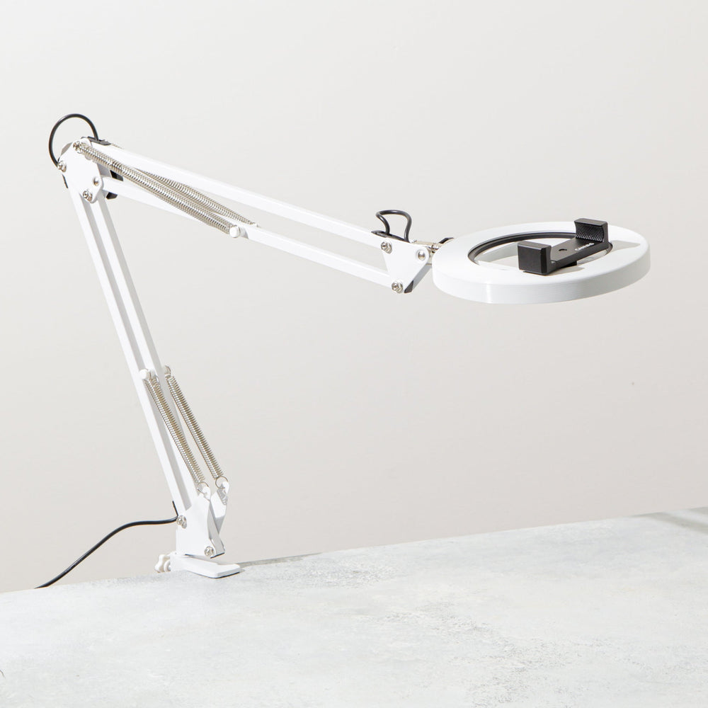 
                      
                        White Canvas Lamp with Desk Clamp
                      
                    