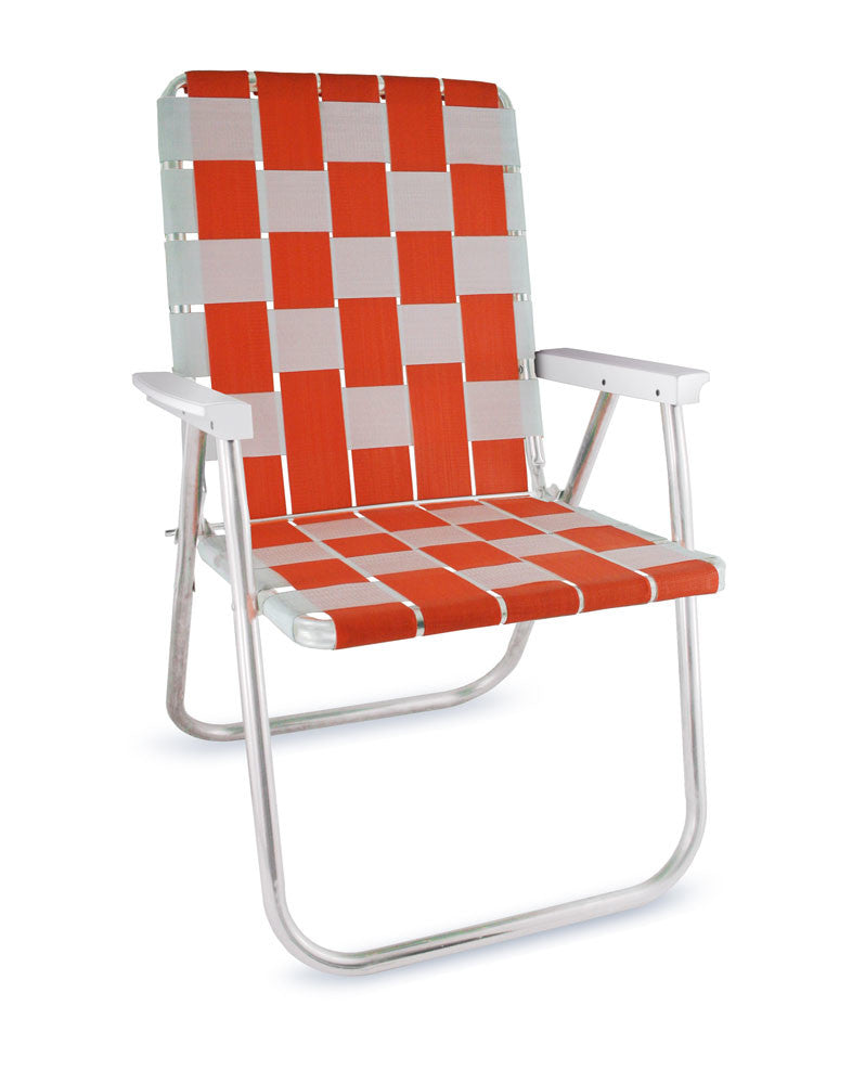 Orange & White Classic Lawn Chair