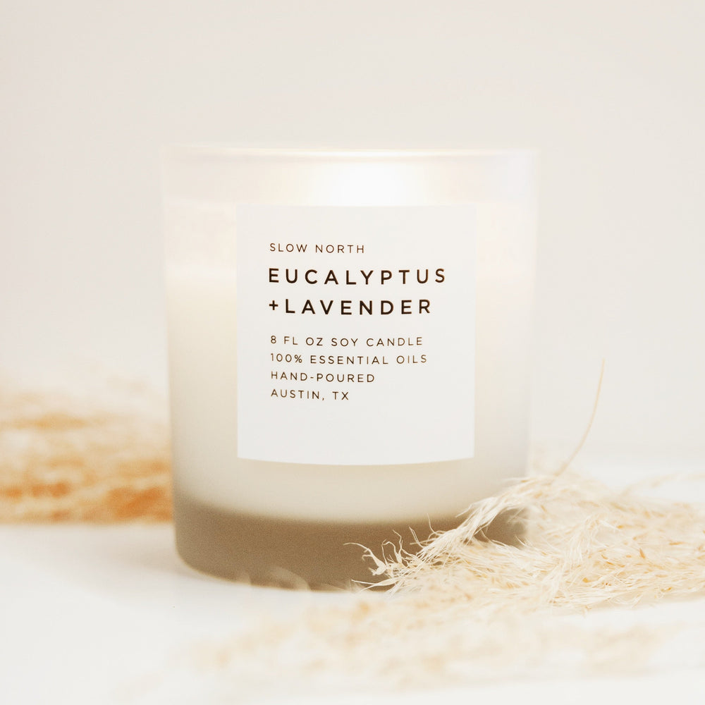 
                      
                        Eucalyptus + Lavender Frosted Candle, 8 oz
                      
                    