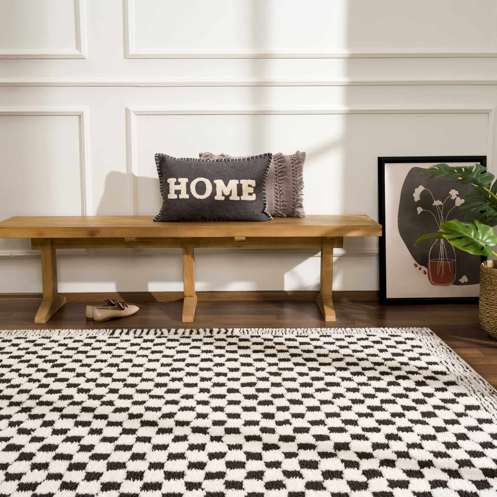 
                      
                        Leryn Black & White Checkered Area Rug
                      
                    