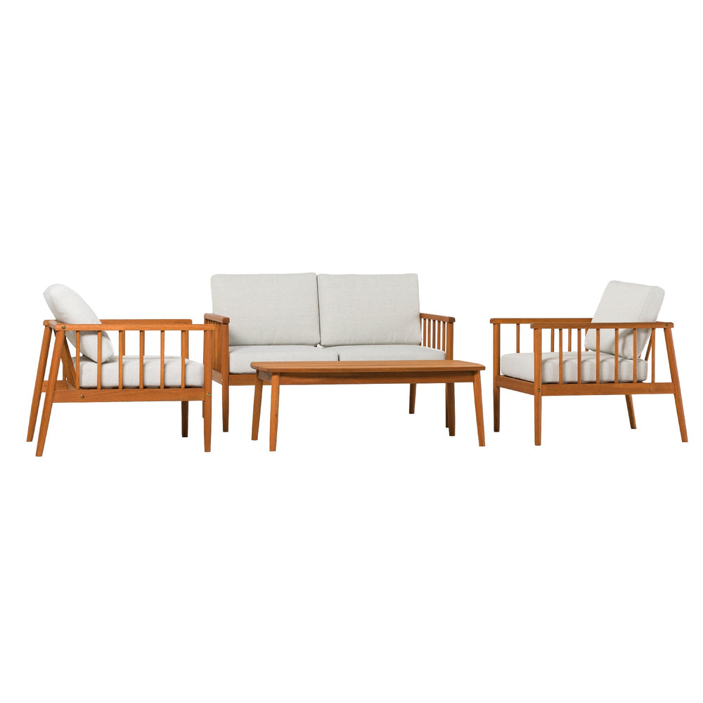 
                      
                        Circa Modern 4-Piece Solid Wood Spindle Patio Chat Set
                      
                    