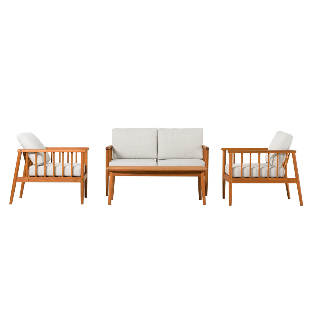 
                      
                        Circa Modern 4-Piece Solid Wood Spindle Patio Chat Set
                      
                    