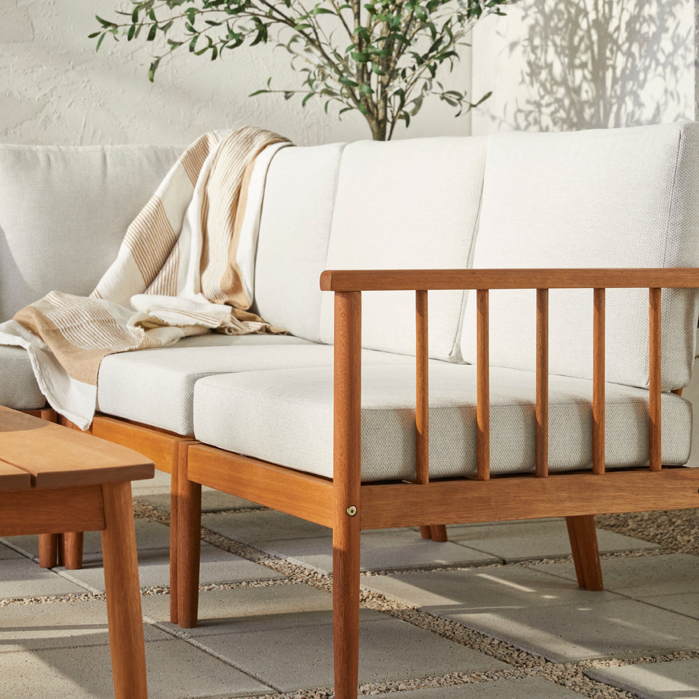 
                      
                        Circa Modern 6-Piece Spindle Solid Wood Outdoor Sectional and Coffee Table
                      
                    