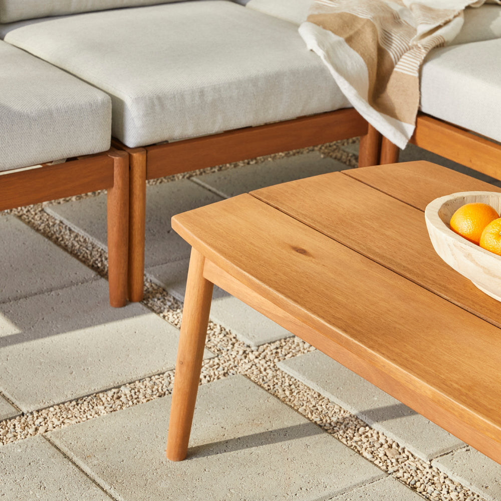 
                      
                        Circa Modern 6-Piece Spindle Solid Wood Outdoor Sectional and Coffee Table
                      
                    