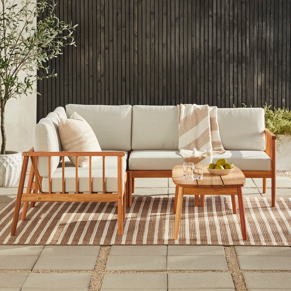
                      
                        Circa Modern 6-Piece Spindle Solid Wood Outdoor Sectional and Coffee Table
                      
                    