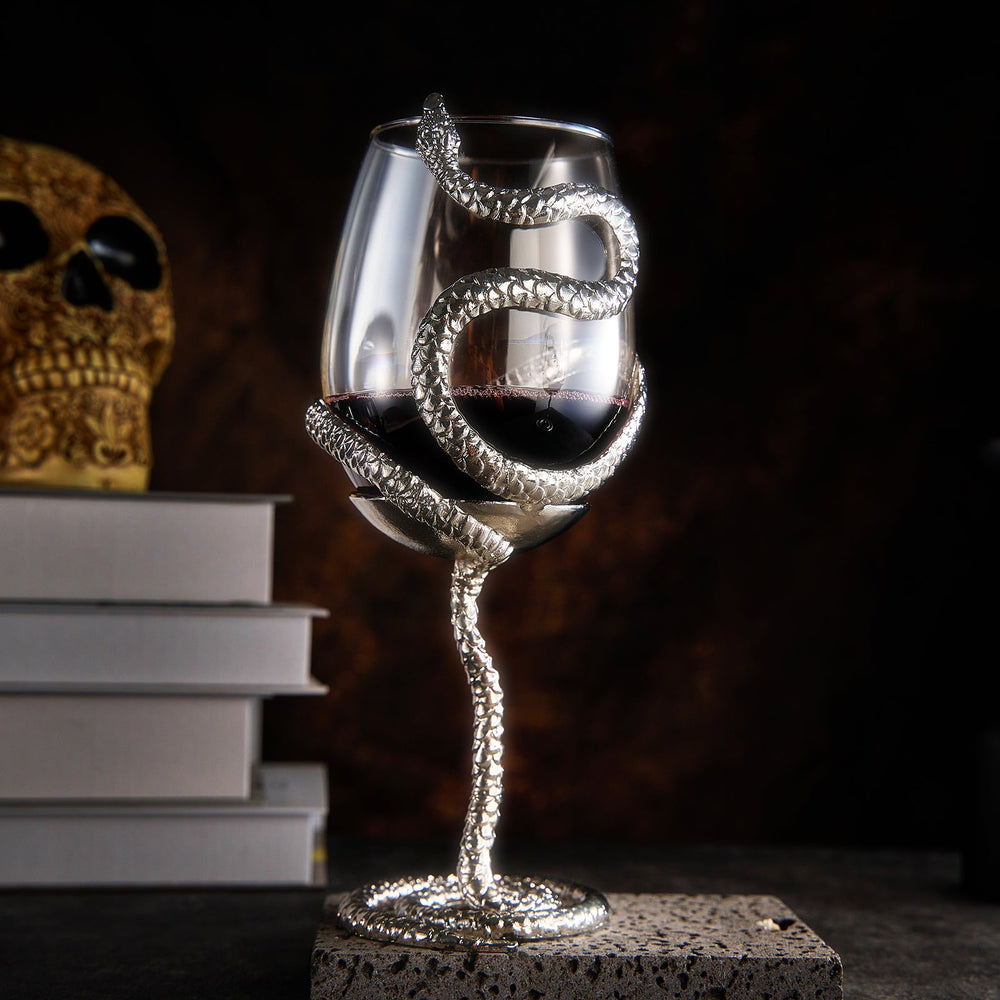 
                      
                        Silver Stemmed Snake Wine Glass, 19oz
                      
                    