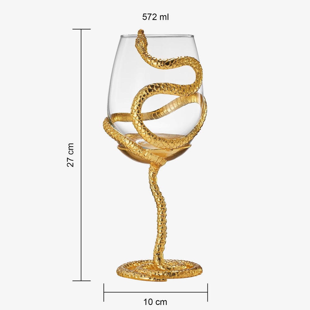 
                      
                        Gold Stemmed Snake Wine Glass, Set of 2 - 19oz
                      
                    