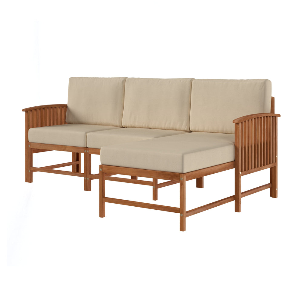 
                      
                        Midland Modern Solid Wood 3-Piece Outdoor Sectional Set
                      
                    