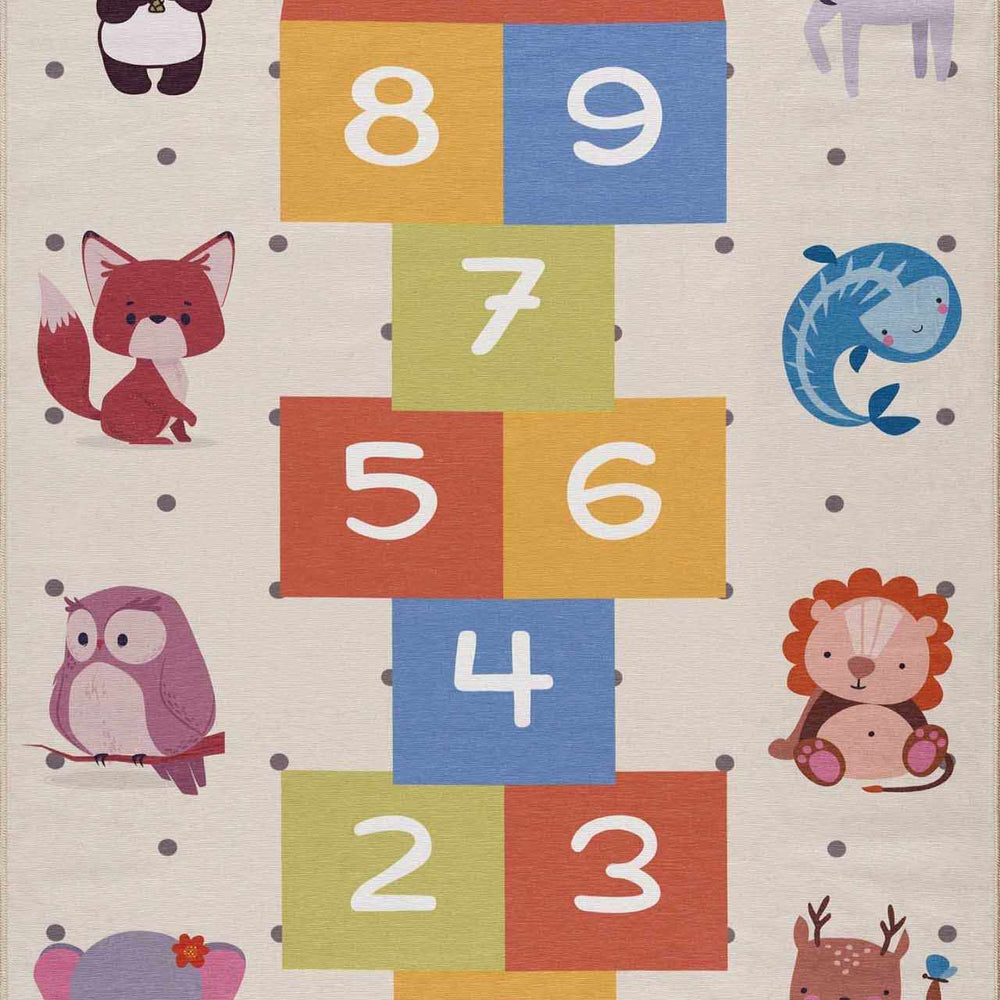 Lundy Washable Kids Hopscotch Colorful Rug