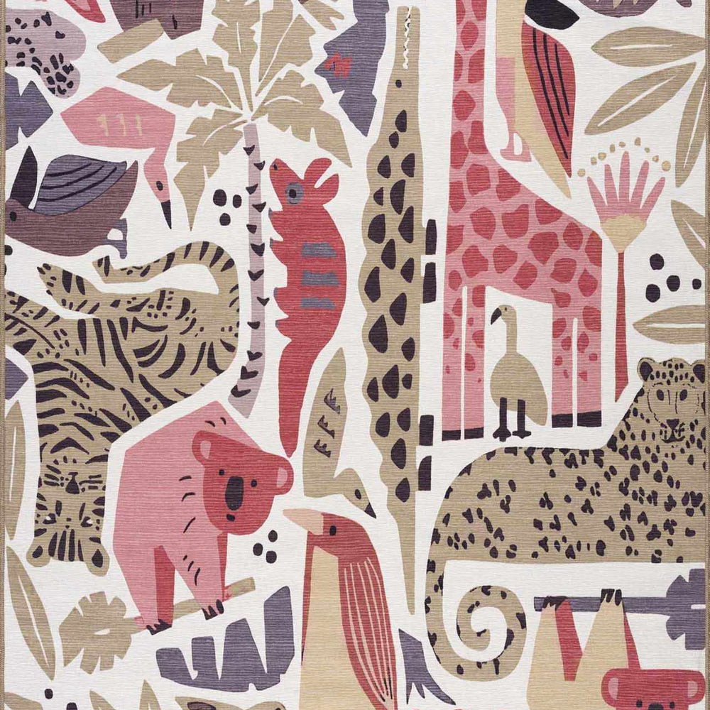 Natal Animal Print Washable Kids Rug