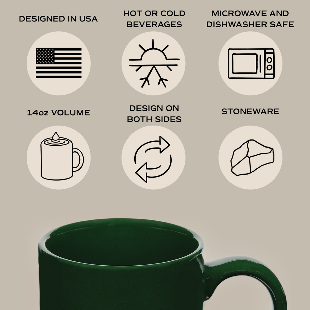 
                      
                        Fa La La Green Stoneware Coffee Mug, 14 oz
                      
                    