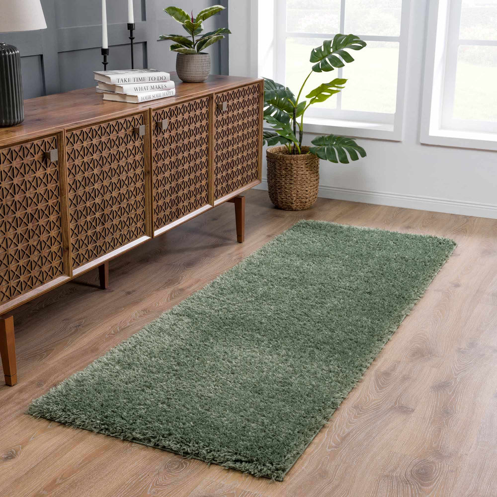 
                      
                        Faina Solid Green Washable Shag Rug
                      
                    