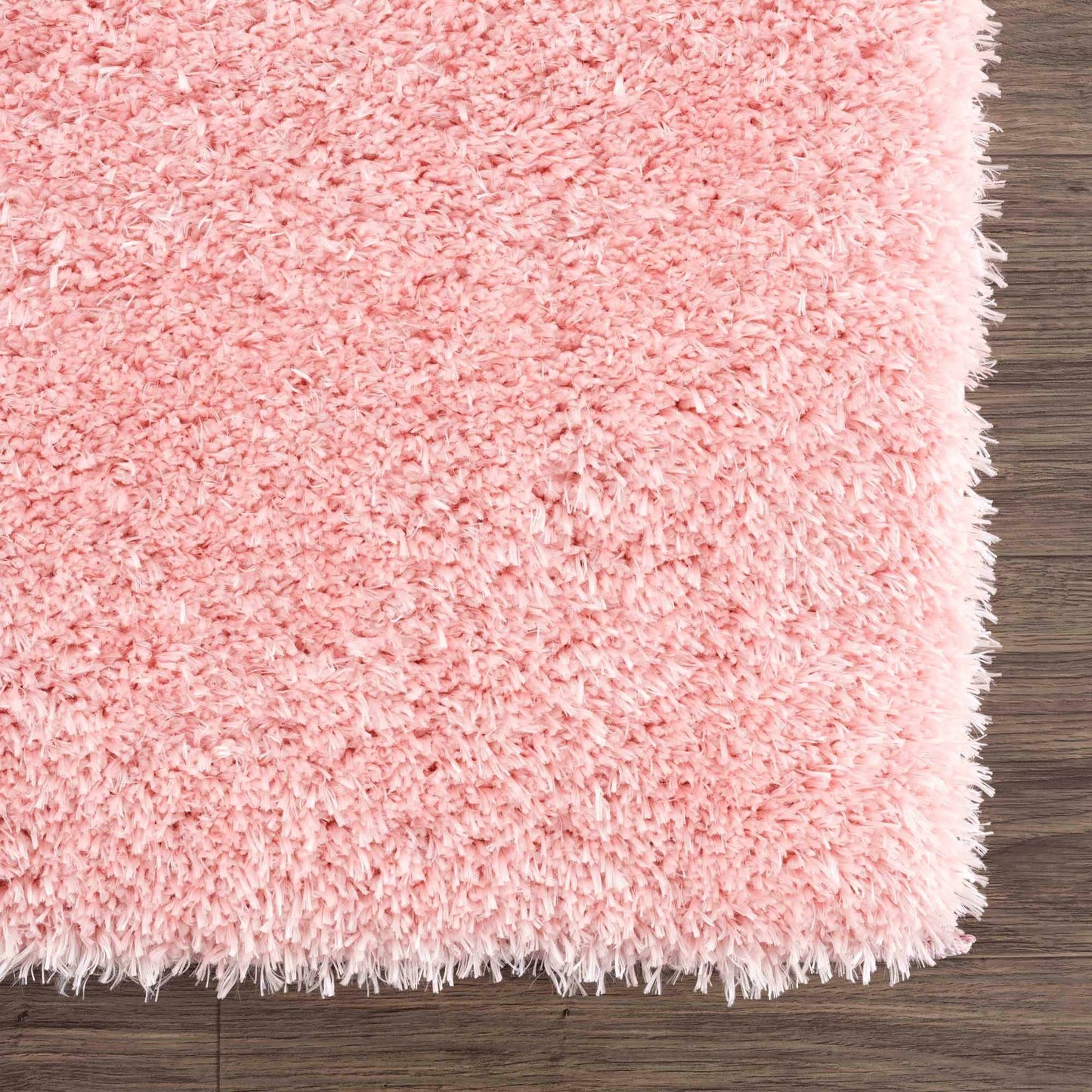 Faina Solid Pink Washable Shag Rug