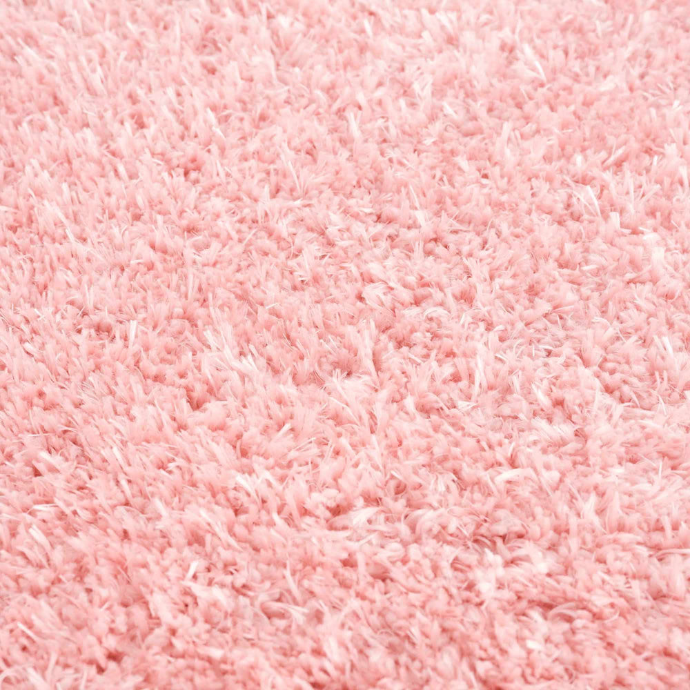 Faina Solid Pink Washable Shag Rug
