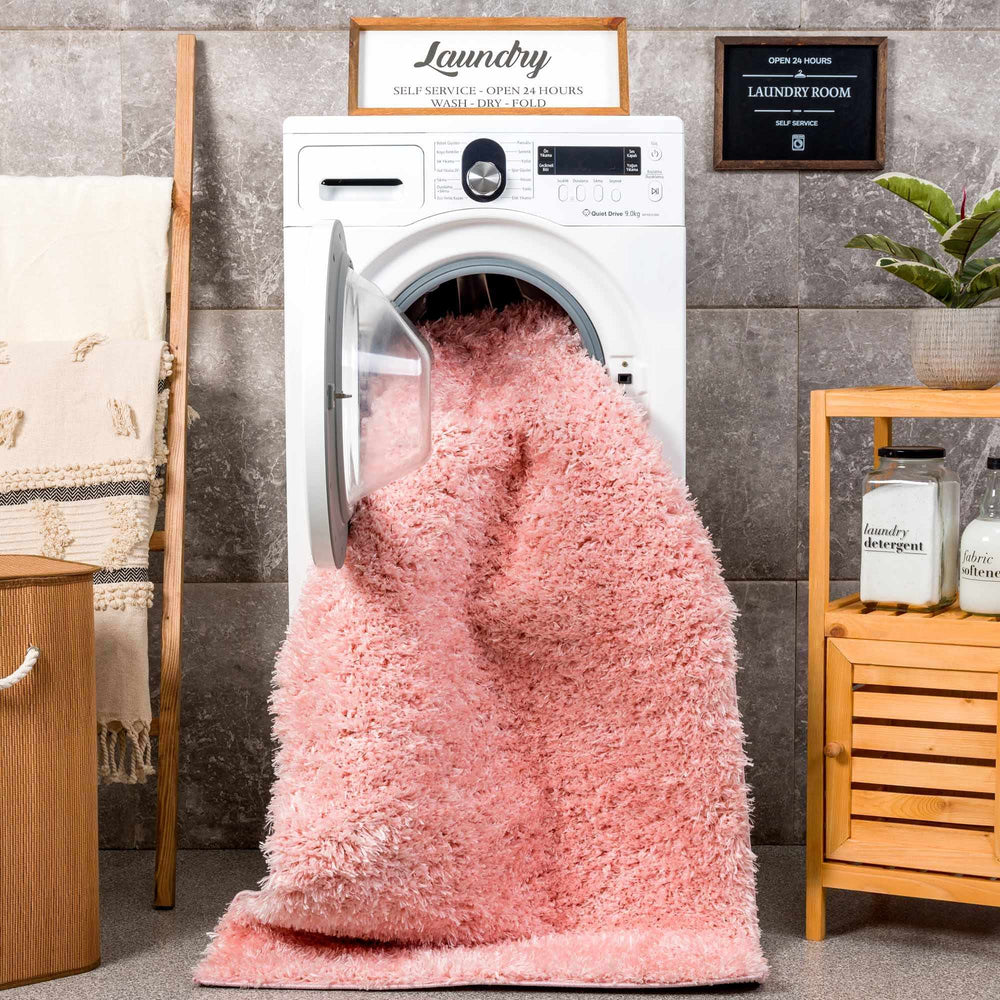 
                      
                        Faina Solid Pink Washable Shag Rug
                      
                    