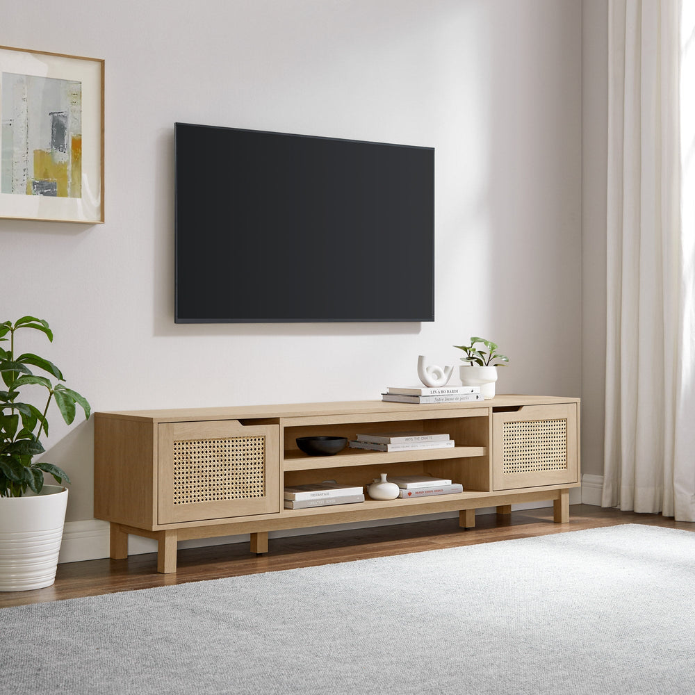 
                      
                        Hamkke Boho 2-Door Faux Rattan TV Stand
                      
                    