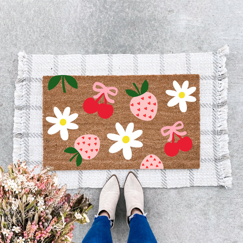 Cherry, Daisy & Berry Pattern Doormat