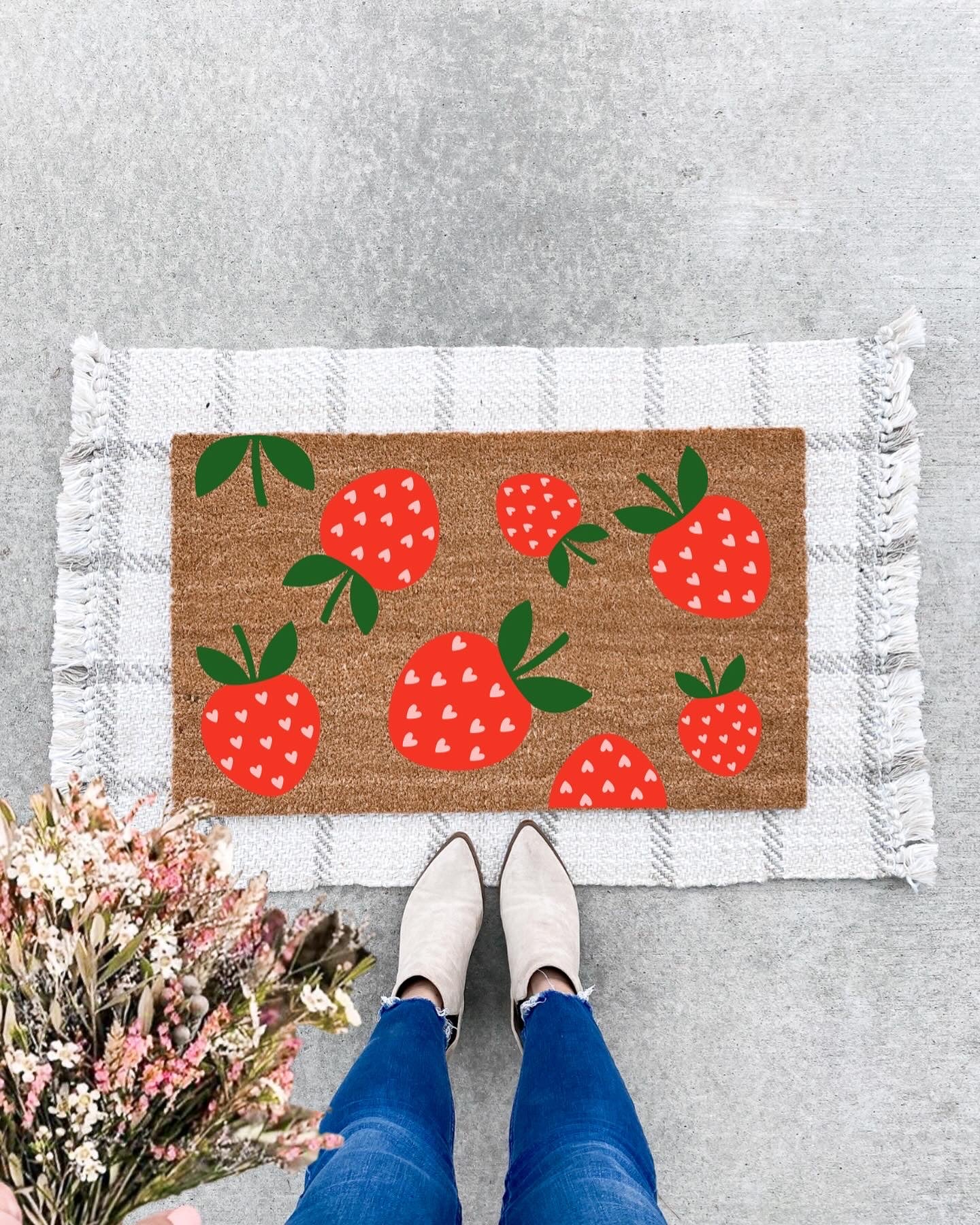 Strawberry Pattern Doormat