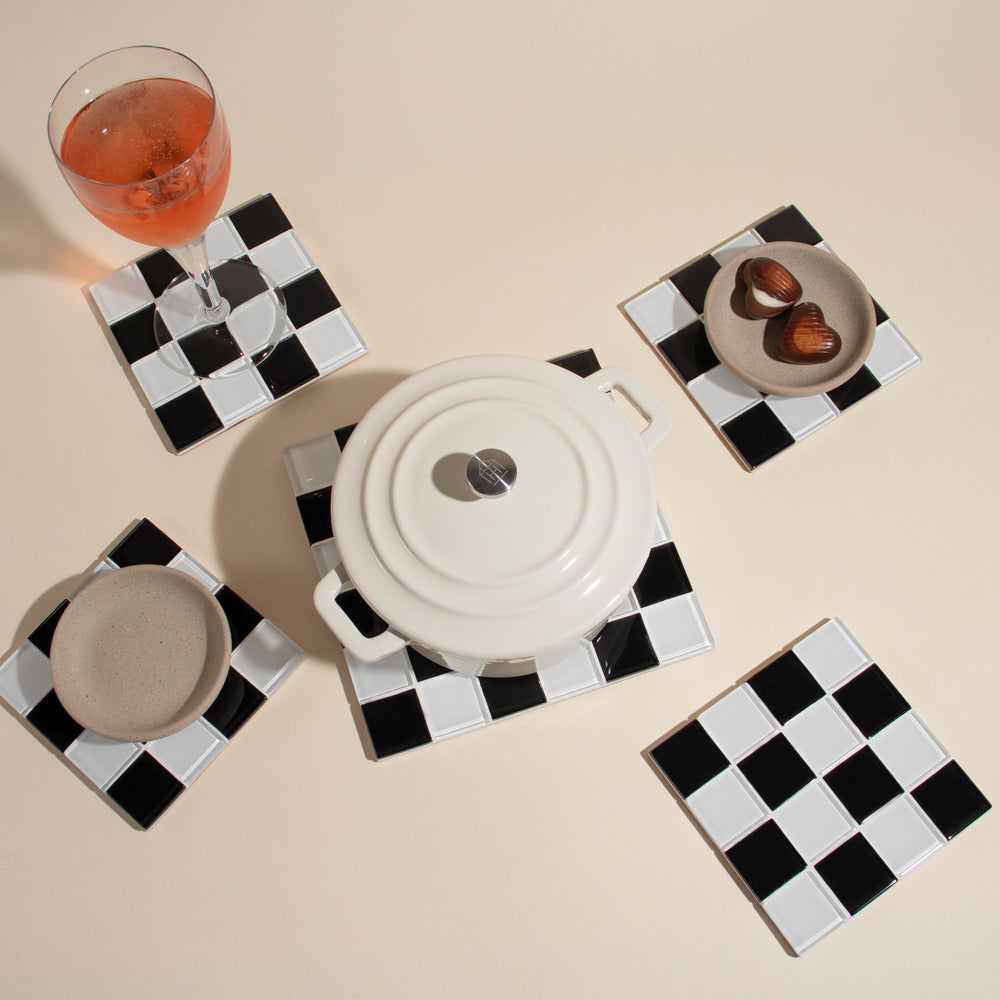 
                      
                        Glass Tile Decorative Tray - Black & White Checkered
                      
                    